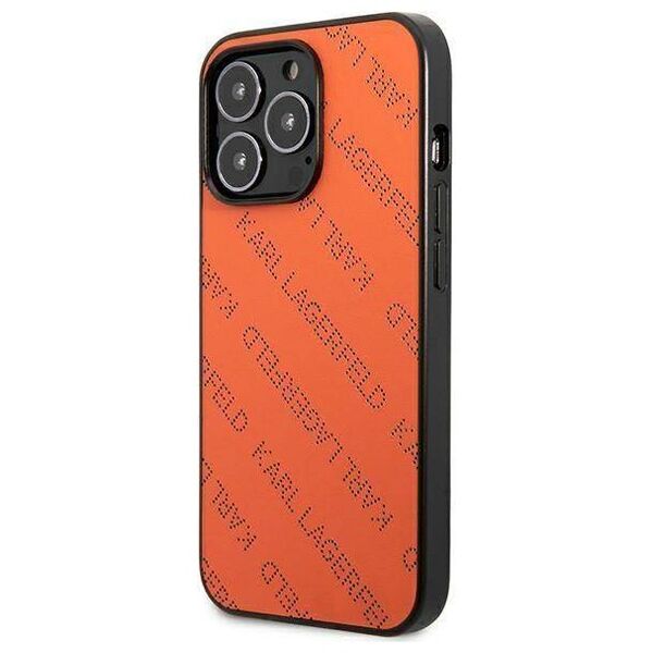 Original Case IPHONE 13 PRO Karl Lagerfeld Hardcase Perforated Allover (KLHCP13LPTLO) orange 3666339049584