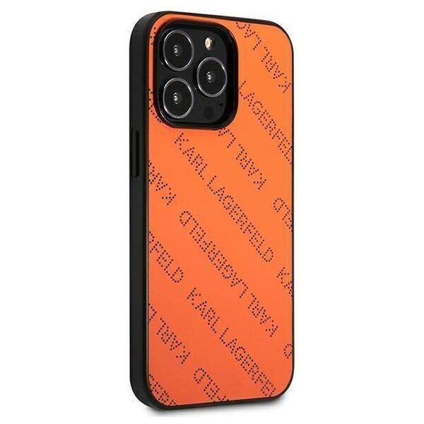 Original Case IPHONE 13 PRO Karl Lagerfeld Hardcase Perforated Allover (KLHCP13LPTLO) orange 3666339049584