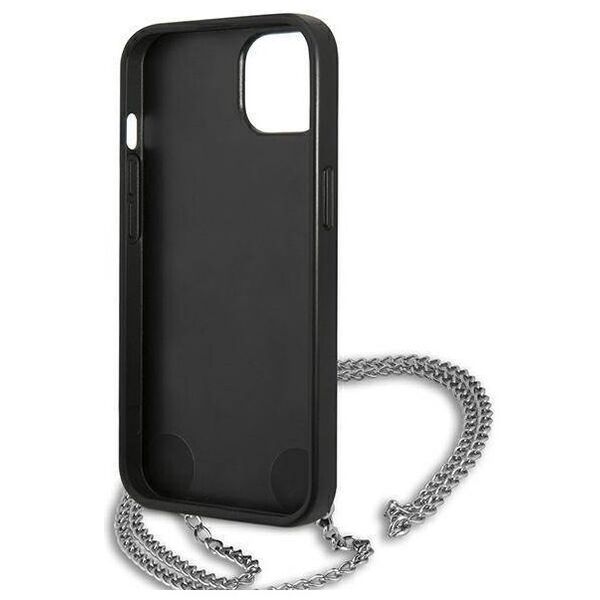 Original Case IPHONE 13 MINI Karl Lagerfeld Hardcase Leather Textured And Chain (KLHCP13SPMK) black 3666339049928