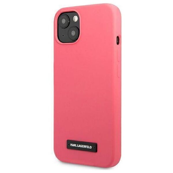 Original Case IPHONE 13 MINI Karl Lagerfeld Hardcase Silicone Plaque (KLHCP13SSLMP1PI) pink 3666339048808