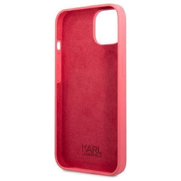 Original Case IPHONE 13 MINI Karl Lagerfeld Hardcase Silicone Plaque (KLHCP13SSLMP1PI) pink 3666339048808