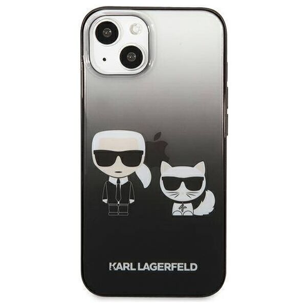 Original Case IPHONE 13 MINI Karl Lagerfeld Hardcase Gradient Ikonik Karl & Choupette (KLHCP13STGKCK) black 3666339049249