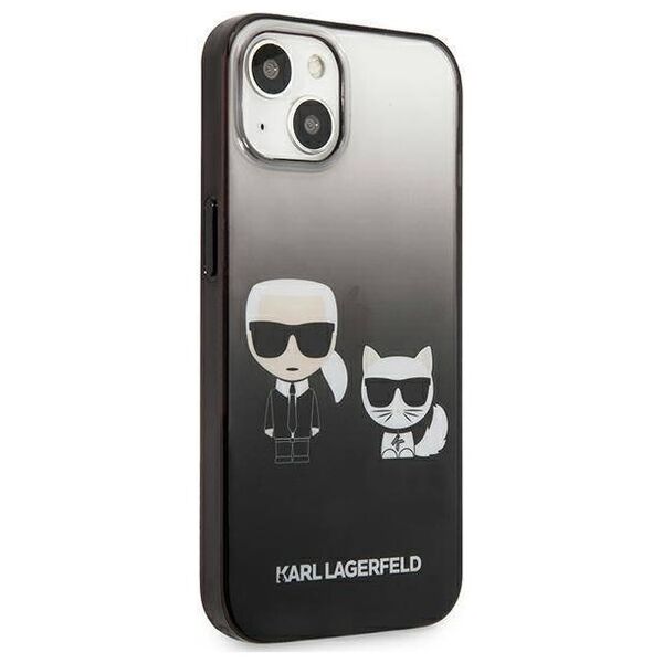 Original Case IPHONE 13 MINI Karl Lagerfeld Hardcase Gradient Ikonik Karl & Choupette (KLHCP13STGKCK) black 3666339049249