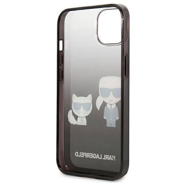 Original Case IPHONE 13 MINI Karl Lagerfeld Hardcase Gradient Ikonik Karl & Choupette (KLHCP13STGKCK) black 3666339049249