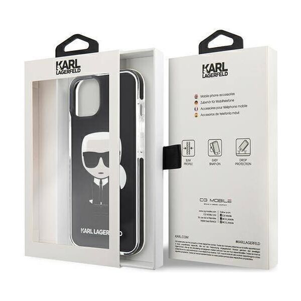 Original Case IPHONE 13 MINI Karl Lagerfeld Hardcase Iconik Karl (KLHCP13STPEIKK) black 3666339048402