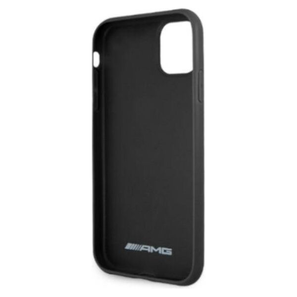 Case IPHONE 11 Mercedes AMG Hardcase Leather Debossed Lines (AMHCN61GSEBK) black 3666339014261