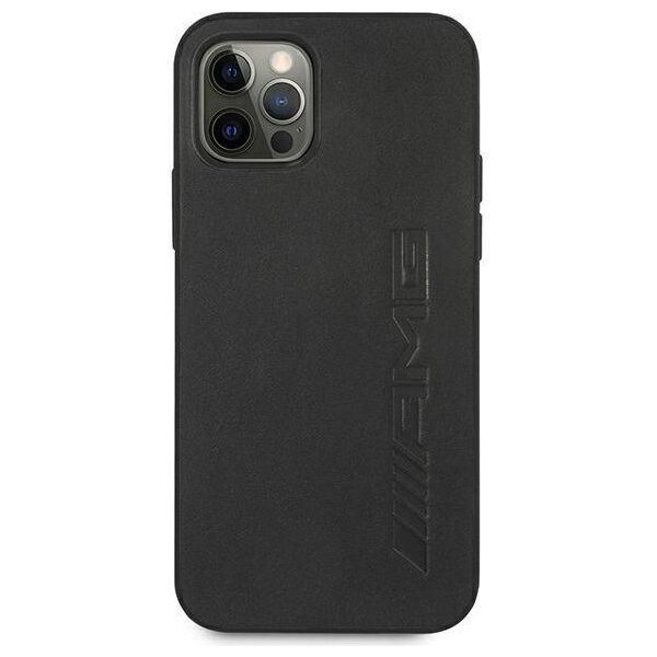 Case IPHONE 12 PRO MAX Mercedes AMG Hardcase Leather Hot Stamped (AMHCP12LDOLBK) black 3666339002855