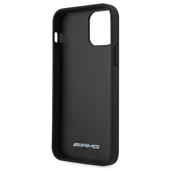 Case IPHONE 12 MINI Mercedes AMG Hardcase Leather Debossed Lines (AMHCP12SGSEBK) black 3666339013929