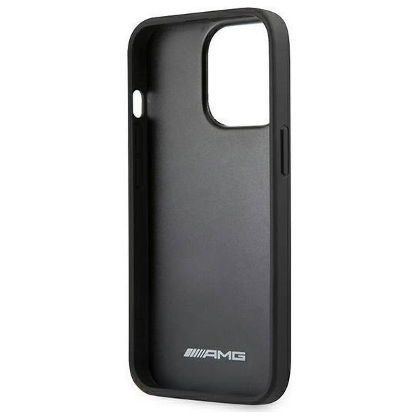 Case IPHONE 13 PRO Mercedes AMG Hardcase Leather Hot Stamped (AMHCP13LDOLBK) black 3666339018870