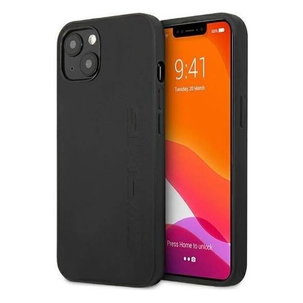 Case IPHONE 13 MINI Mercedes AMG Hardcase Leather Hot Stamped (AMHCP13SDOLBK) black 3666339018856