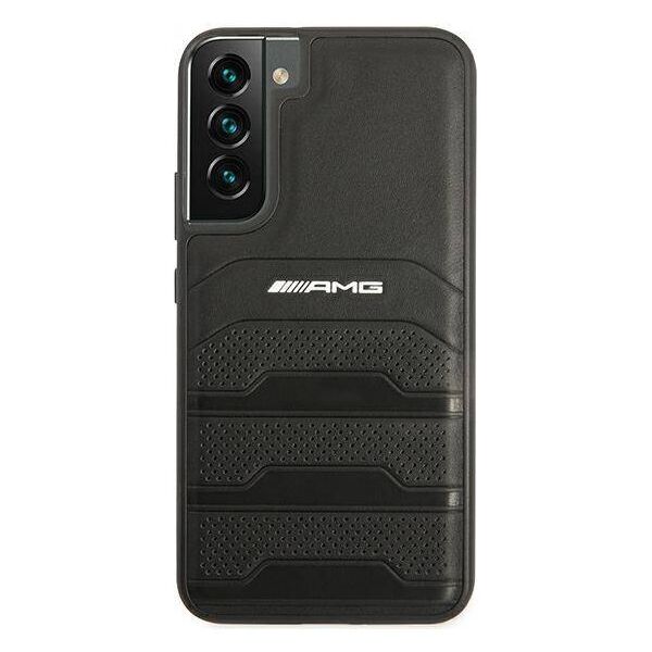 Case SAMSUNG GALAXY S22+ PLUS Mercedes AMG Hardcase Leather Debossed Lines (AMHCS22MGSEBK) black 3666339043629