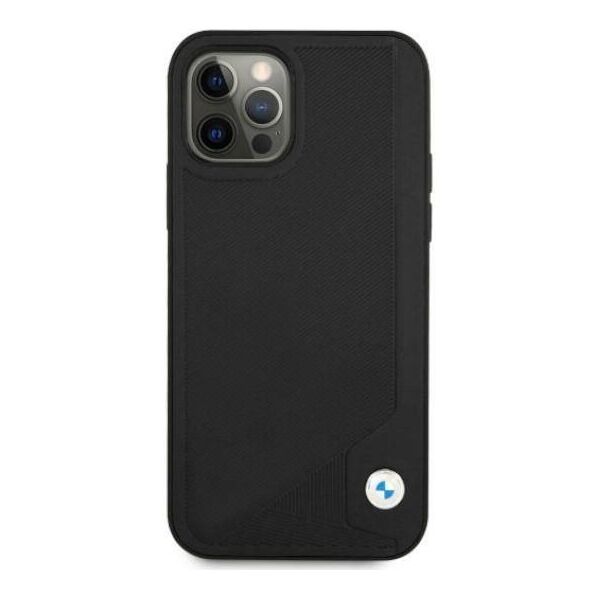 Original Case IPHONE 12 PRO MAX BMW Hardcase Leather Deboss (BMHCP12LRCDPK) black 3666339010768