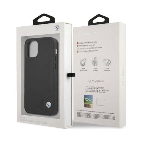 Original Case IPHONE 12 PRO MAX BMW Hardcase Leather Deboss (BMHCP12LRCDPK) black 3666339010768