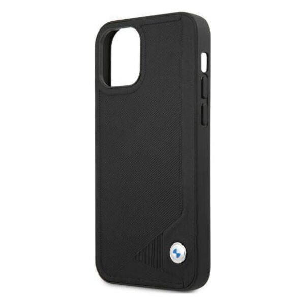 Original Case IPHONE 12 / 12 PRO BMW Hardcase Leather Deboss (BMHCP12MRCDPK) black 3666339010751