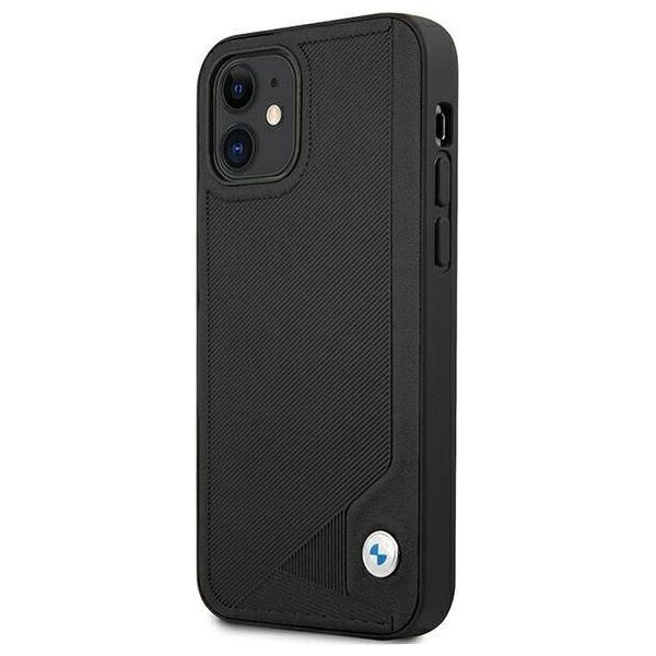 Original Case IPHONE 12 MINI BMW Hardcase Leather Deboss (BMHCP12SRCDPK) black 3666339010744