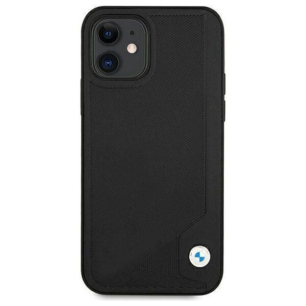 Original Case IPHONE 12 MINI BMW Hardcase Leather Deboss (BMHCP12SRCDPK) black 3666339010744