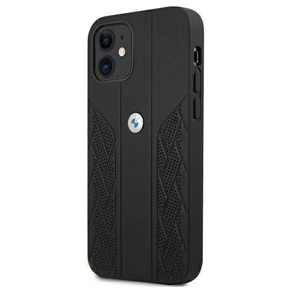 Original Case IPHONE 12 MINI BMW Hardcase Leather Curve Perforate (BMHCP12SRSPPK) black 3666339010898