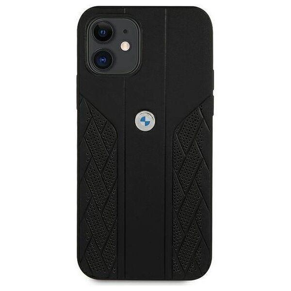 Original Case IPHONE 12 MINI BMW Hardcase Leather Curve Perforate (BMHCP12SRSPPK) black 3666339010898
