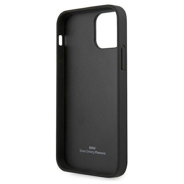 Original Case IPHONE 12 MINI BMW Hardcase Leather Curve Perforate (BMHCP12SRSPPK) black 3666339010898