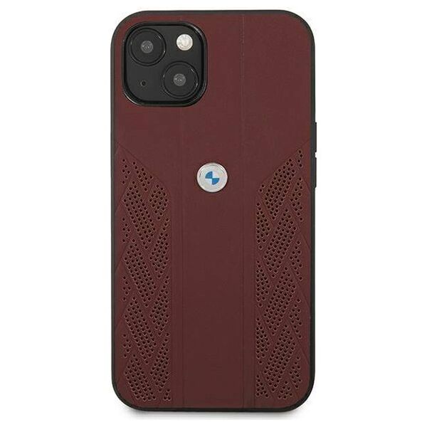 Original Case IPHONE 13 MINI BMW Hardcase Leather Curve Perforate (BMHCP13SRSPPR) red 3666339021856