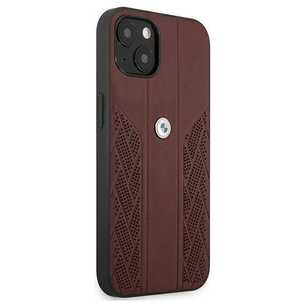 Original Case IPHONE 13 MINI BMW Hardcase Leather Curve Perforate (BMHCP13SRSPPR) red 3666339021856