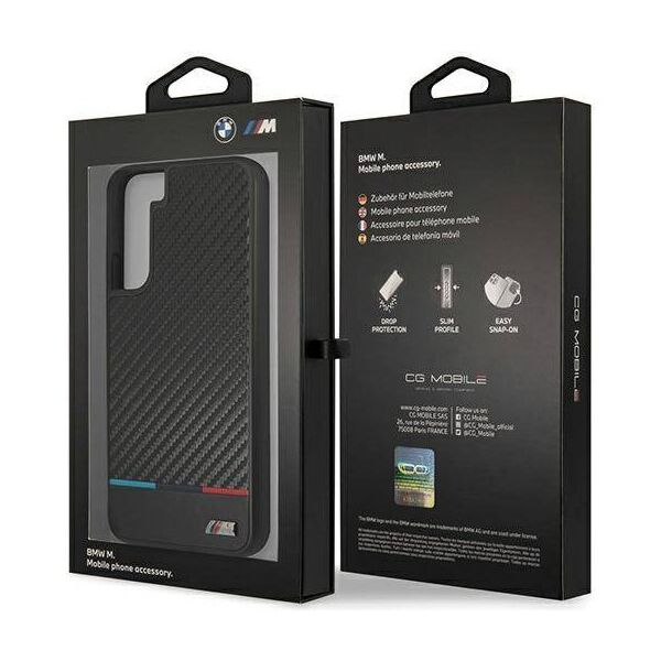 Original Case SAMSUNG GALAXY S22+ PLUS BMW Hardcase M Collection Triangles (BMHCS22MPUCARTCBK) black 3666339043360