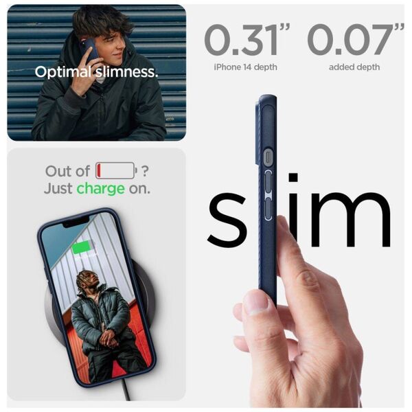 Case IPHONE 14 PLUS Spigen Mag Armor navy blue 8809811864328
