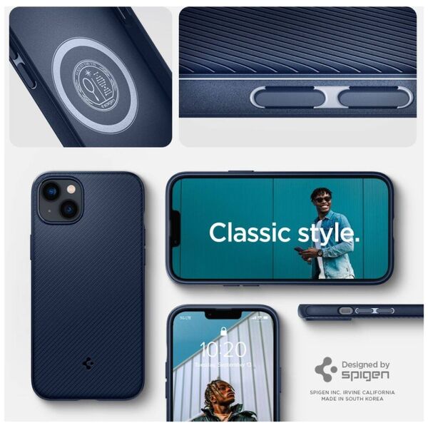 Case IPHONE 14 PLUS Spigen Mag Armor navy blue 8809811864328