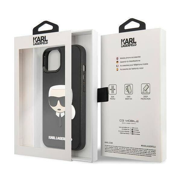 Original Case IPHONE 14 PLUS Karl Lagerfeld Hardcase 3D Rubber Karl`s Head black 3666339086459