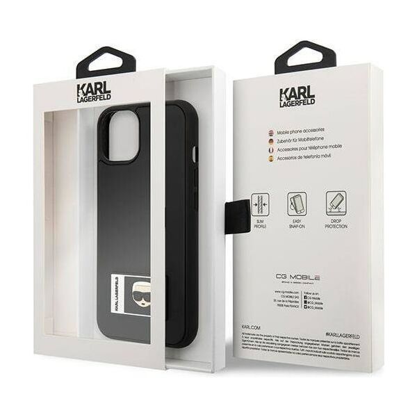 Original Case IPHONE 13 MINI Karl Lagerfeld Hardcase Ikonik Patch black 3666339049645
