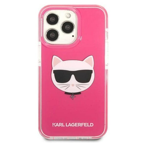 Original Case IPHONE 13 PRO Karl Lagerfeld Hardcase Choupette Head (KLHCP13LTPECPI) pink 3666339048549