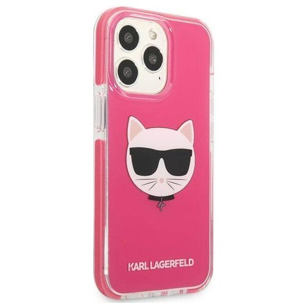 Original Case IPHONE 13 PRO Karl Lagerfeld Hardcase Choupette Head (KLHCP13LTPECPI) pink 3666339048549