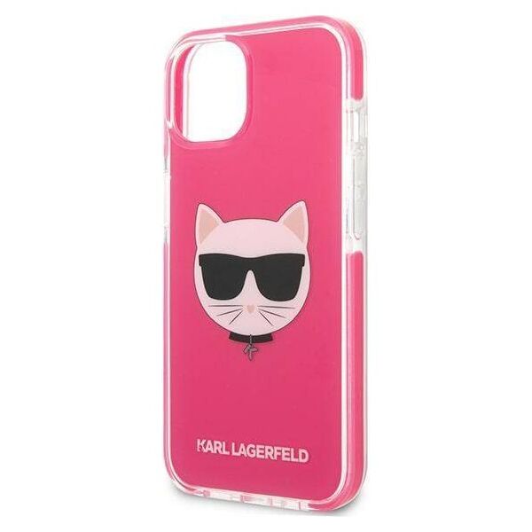 Original Case IPHONE 13 MINI Karl Lagerfeld Hardcase Choupette Head (KLHCP13STPECPI) pink 3666339048525