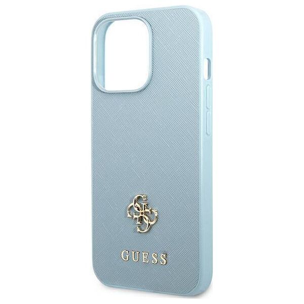 Original Case IPHONE 13 PRO Guess Hardcase Saffiano 4G Small Metal Logo (GUHCP13LPS4MB) blue 3666339048020
