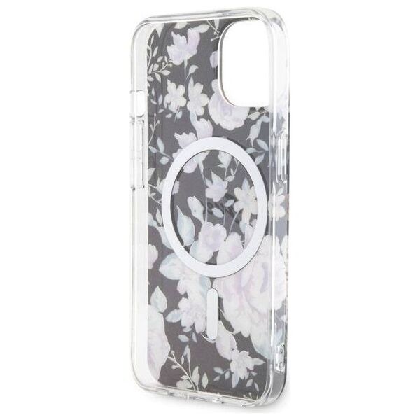 Original Case IPHONE 14 PLUS Guess Hardcase Flower MagSafe (GUHMP14MHCFWSK) black 3666339115524