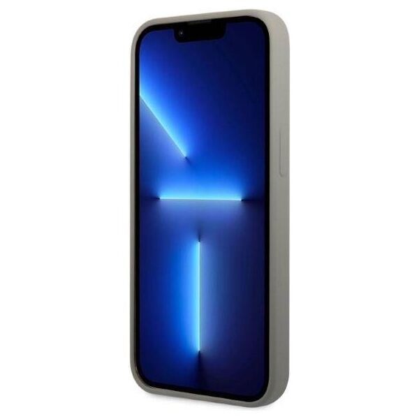 Original Case IPHONE 13 MINI Guess Hard Case Silicone Logo Plate MagSafe (GUHMP13SSPLG) gray 3666339056896