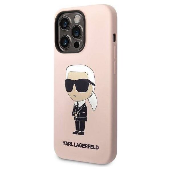 Original Case IPHONE 14 PRO MAX Karl Lagerfeld Hardcase Silicone Ikonik (KLHCP14XSNIKBCP) pink 3666339098643