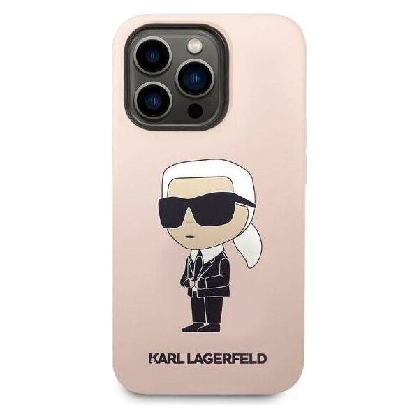 Original Case IPHONE 14 PRO MAX Karl Lagerfeld Hardcase Silicone Ikonik (KLHCP14XSNIKBCP) pink 3666339098643
