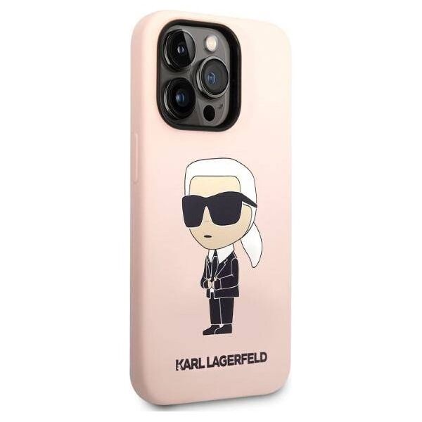 Original Case IPHONE 14 PRO MAX Karl Lagerfeld Hardcase Silicone Ikonik (KLHCP14XSNIKBCP) pink 3666339098643