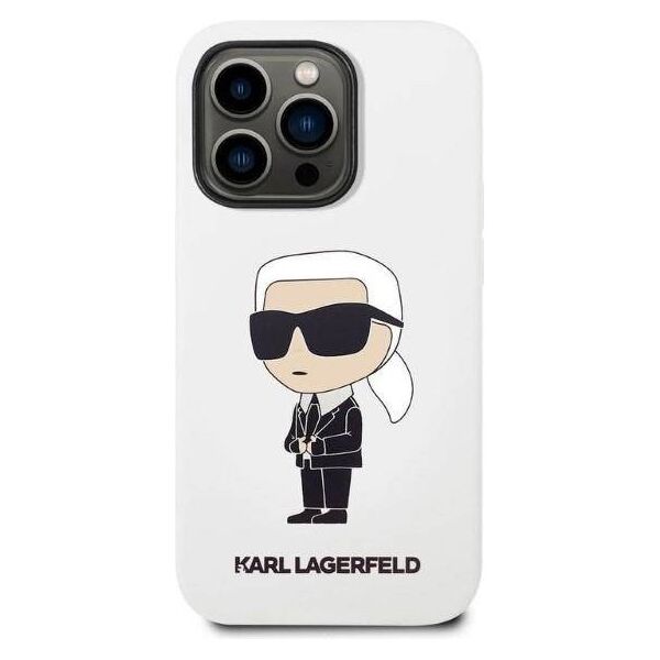 Original Case IPHONE 14 PRO Karl Lagerfeld Hardcase Silicone Ikonik (KLHCP14LSNIKBCH) white 3666339086626