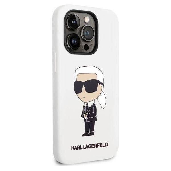Original Case IPHONE 14 PRO Karl Lagerfeld Hardcase Silicone Ikonik (KLHCP14LSNIKBCH) white 3666339086626