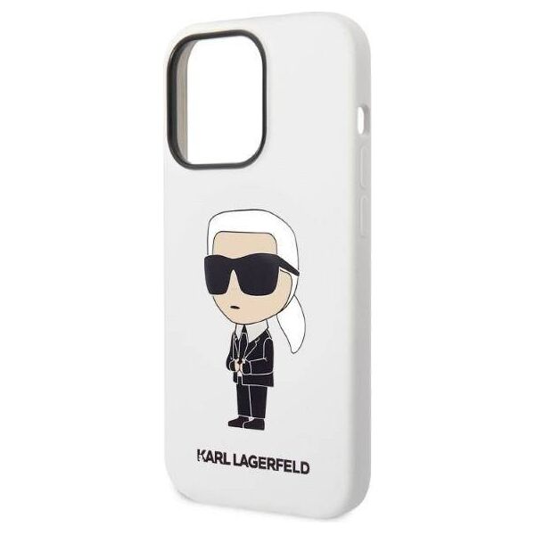 Original Case IPHONE 14 PRO Karl Lagerfeld Hardcase Silicone Ikonik (KLHCP14LSNIKBCH) white 3666339086626