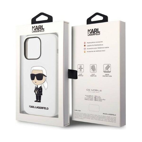 Original Case IPHONE 14 PRO Karl Lagerfeld Hardcase Silicone Ikonik (KLHCP14LSNIKBCH) white 3666339086626