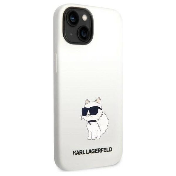 Original Case IPHONE 14 PLUS Karl Lagerfeld Hardcase Silicone Choupette MagSafe (KLHMP14MSNCHBCH) white 3666339087777