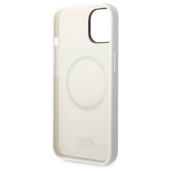 Original Case IPHONE 14 PLUS Karl Lagerfeld Hardcase Silicone Choupette MagSafe (KLHMP14MSNCHBCH) white 3666339087777