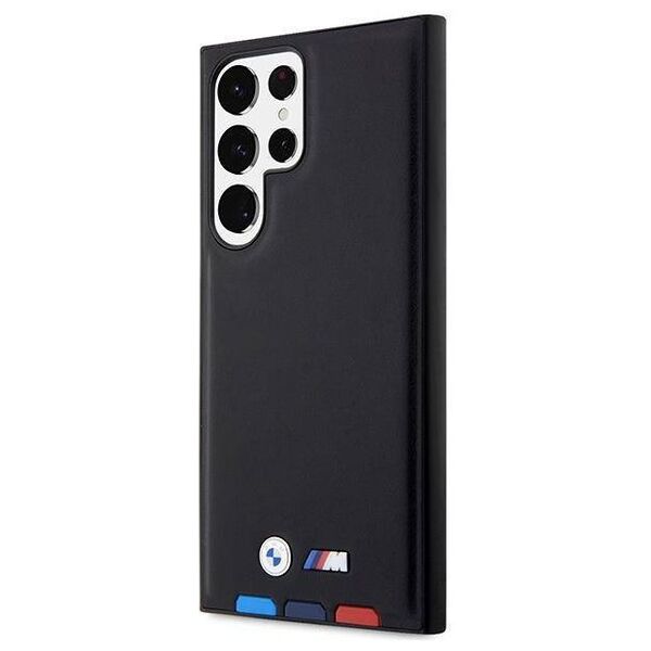 Original Case SAMSUNG GALAXY S23 ULTRA BMW Leather Stamp Tricolor (BMHCS23L22PTDK) black 3666339114565