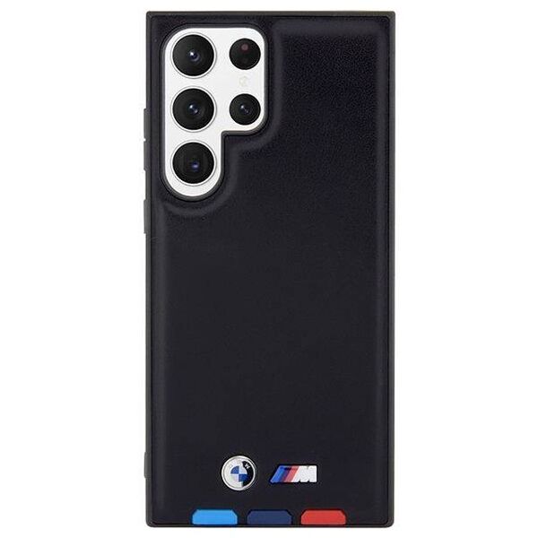Original Case SAMSUNG GALAXY S23 ULTRA BMW Leather Stamp Tricolor (BMHCS23L22PTDK) black 3666339114565