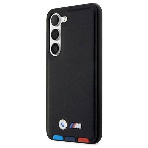 Original Case SAMSUNG GALAXY S23+ BMW Leather Stamp Tricolor (BMHCS23M22PTDK) black 3666339114558