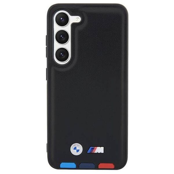 Original Case SAMSUNG GALAXY S23+ BMW Leather Stamp Tricolor (BMHCS23M22PTDK) black 3666339114558