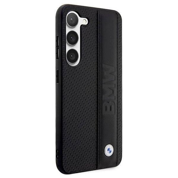 Original Case SAMSUNG GALAXY S23+ BMW Hardcase Leather Textured & Stripe (BMHCS23M22RDPK) black 3666339114527